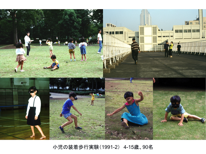 小児の装着歩行実験（1991-2）　4-15歳、90名